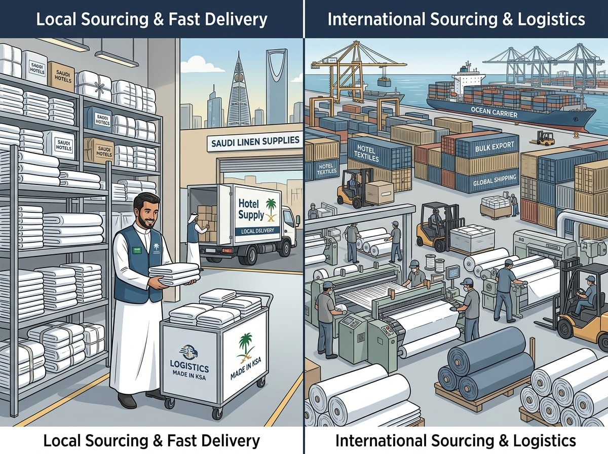 Comparison of local and international hotel linen sourcing for Saudi Arabia hotels Comparison of local and international hotel linen sourcing for Saudi Arabia hotels