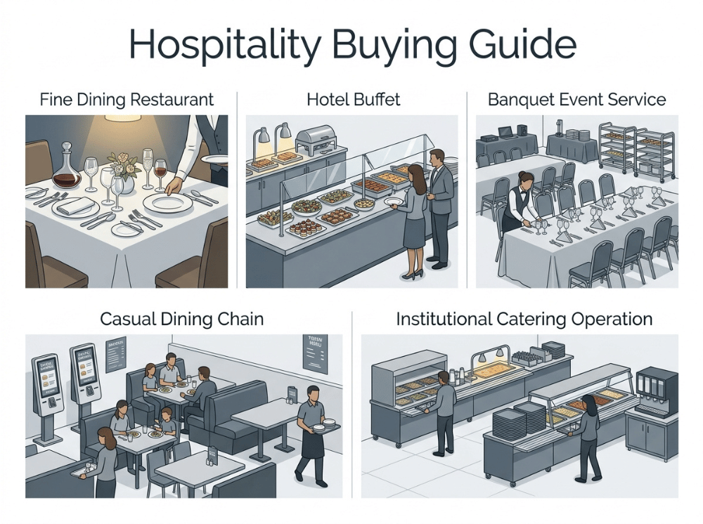 Food and beverage service equipment selection by hospitality operation type Food and beverage service equipment selection by hospitality operation type