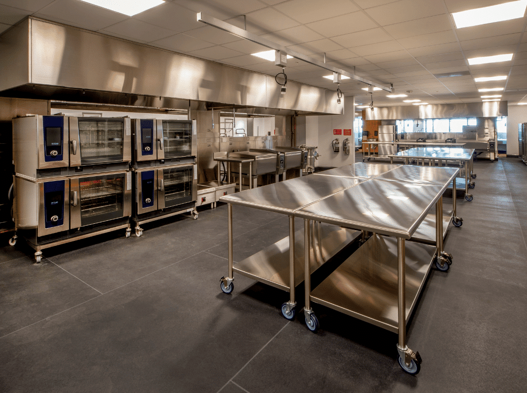 Commercial kitchen equipment for a new restaurant