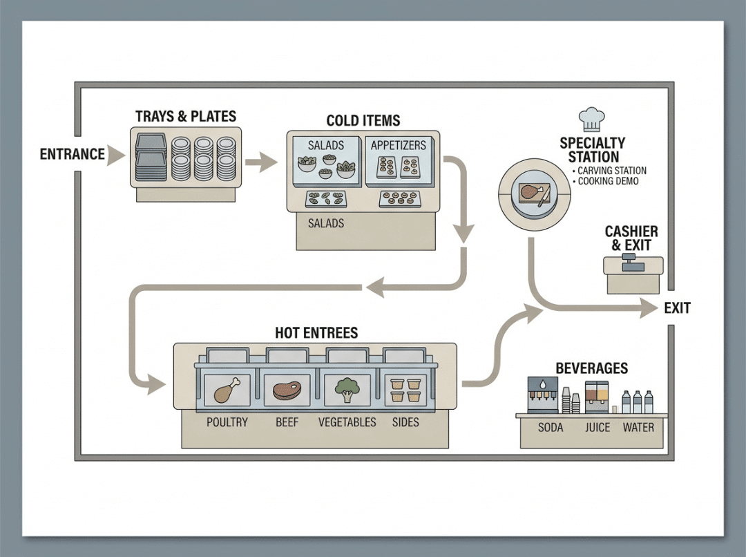 buffet line layout buffet line layout