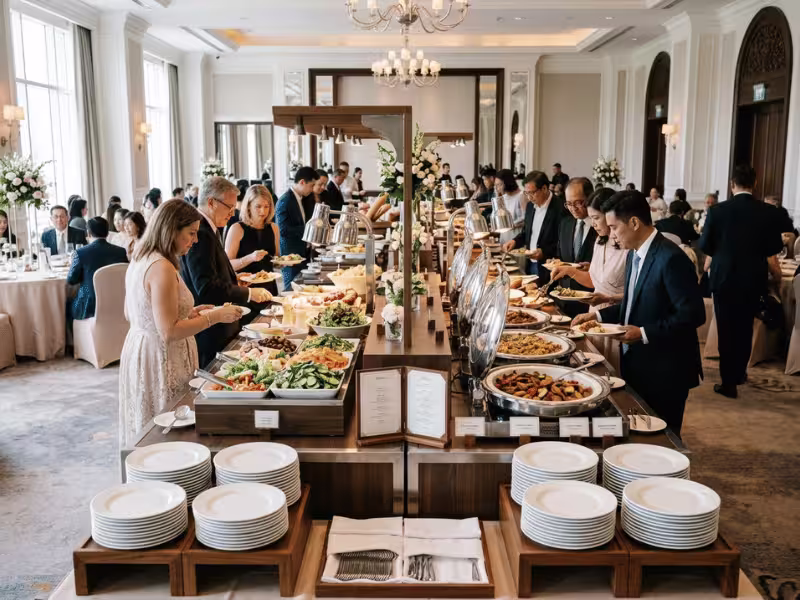 Double sided buffet line Double sided buffet line