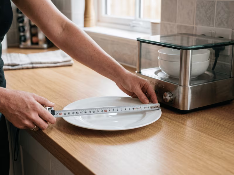 Measuring a dinner plate before buying a warmer Measuring a dinner plate before buying a warmer