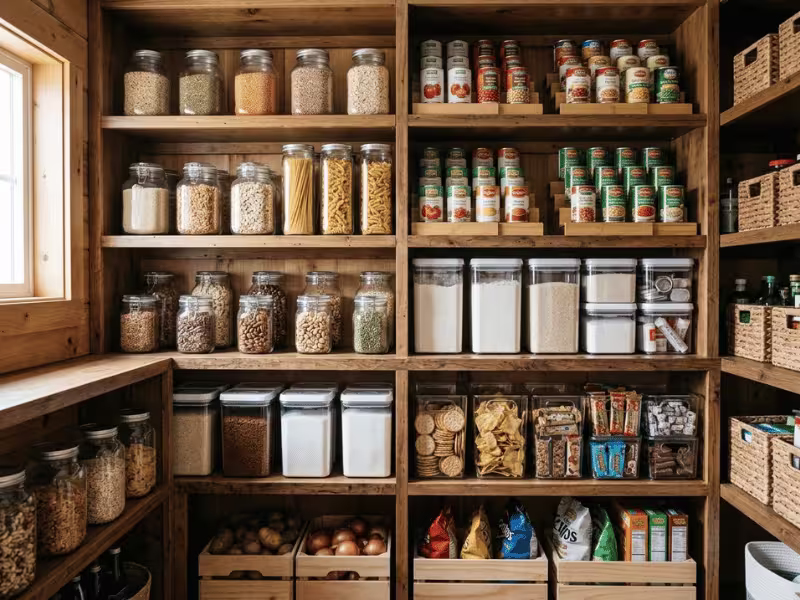 Organized pantry shelves Organized pantry shelves